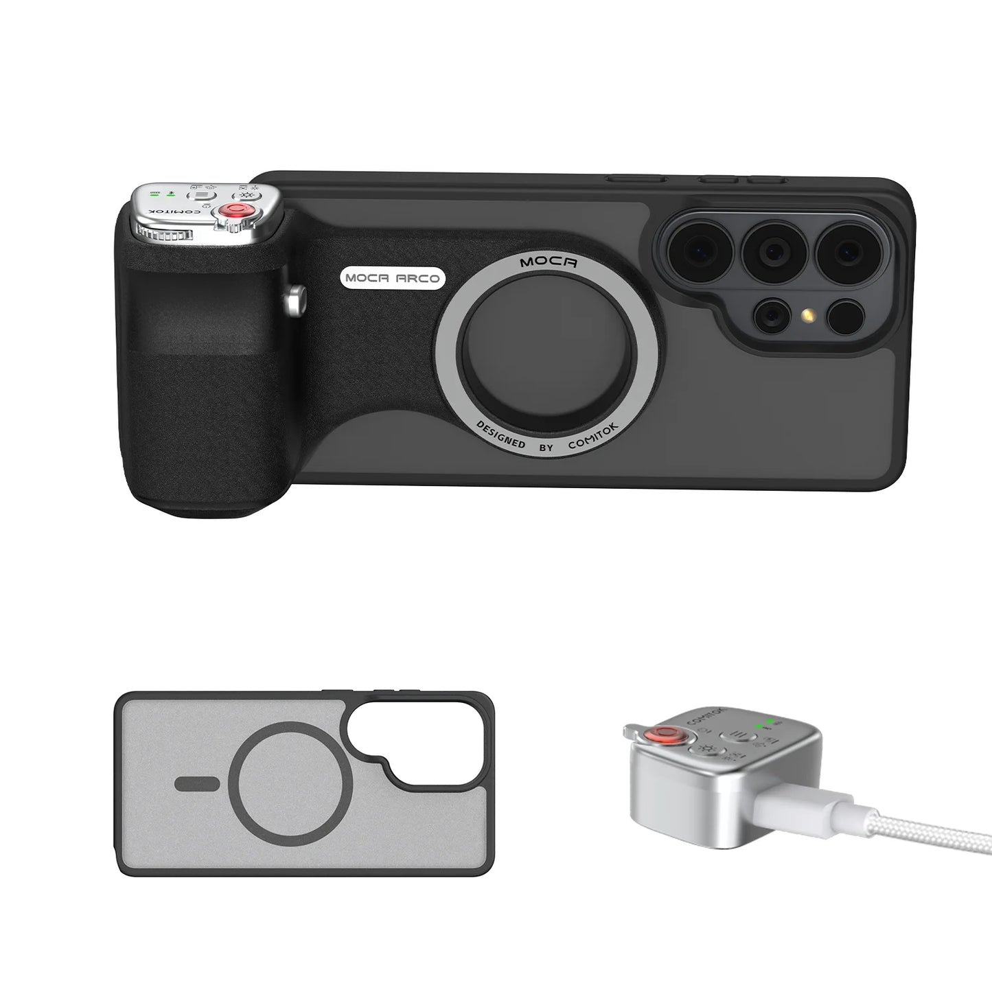 Magnetic Phone Grip Handle with Bluetooth Remote for iPhone series and Galaxy S26 Ultra