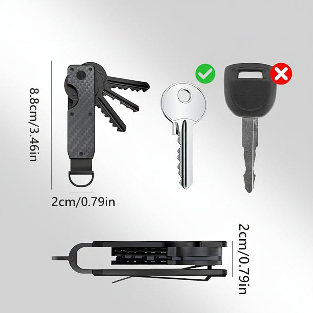 Compact Metal Key Holder Keychain with Silent Carry Design for Everyday Carry