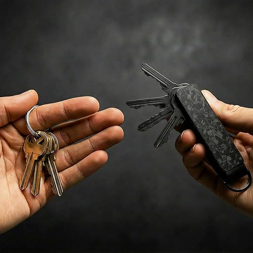 Compact Metal Key Holder Keychain with Silent Carry Design for Everyday Carry