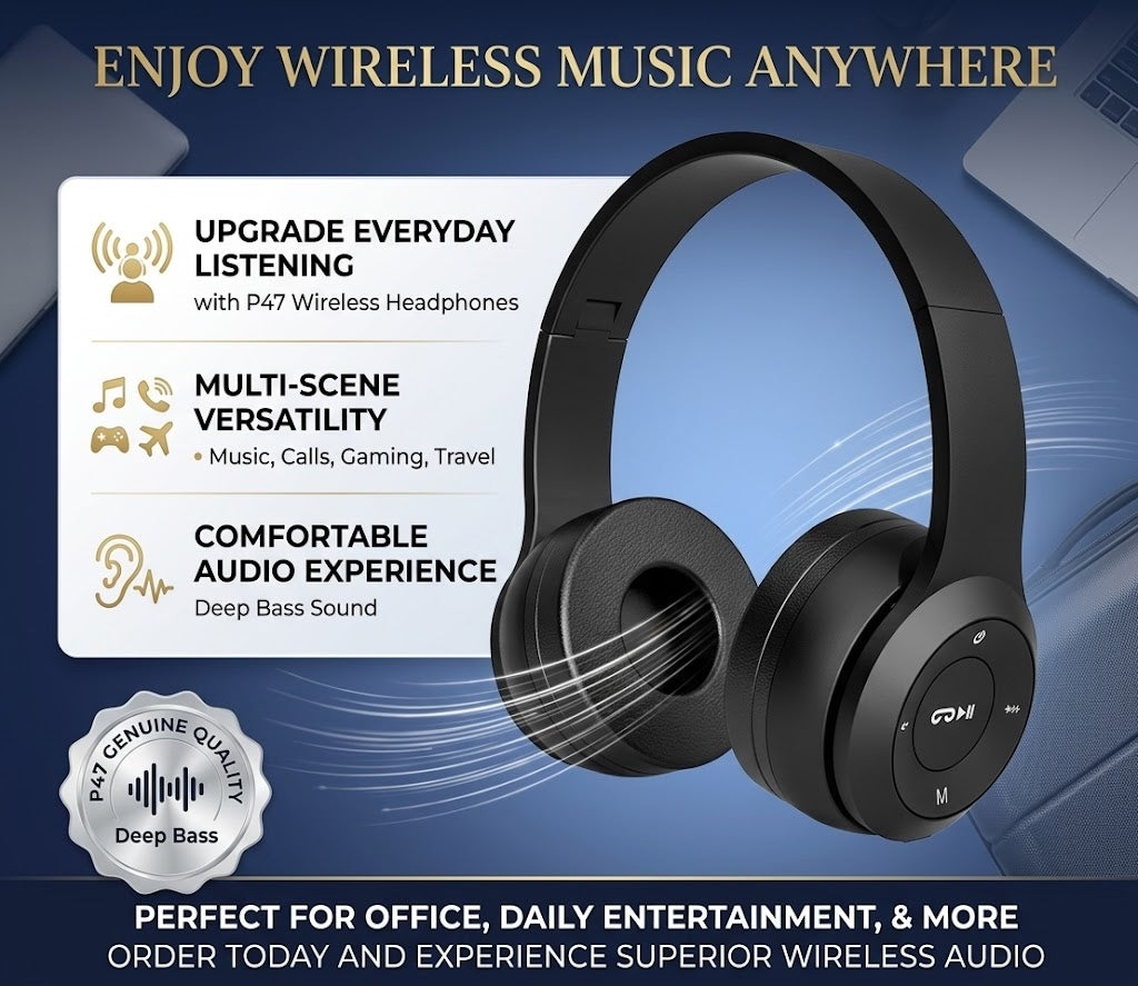 Wireless Bluetooth Noise Cancelling Headphones with Microphone