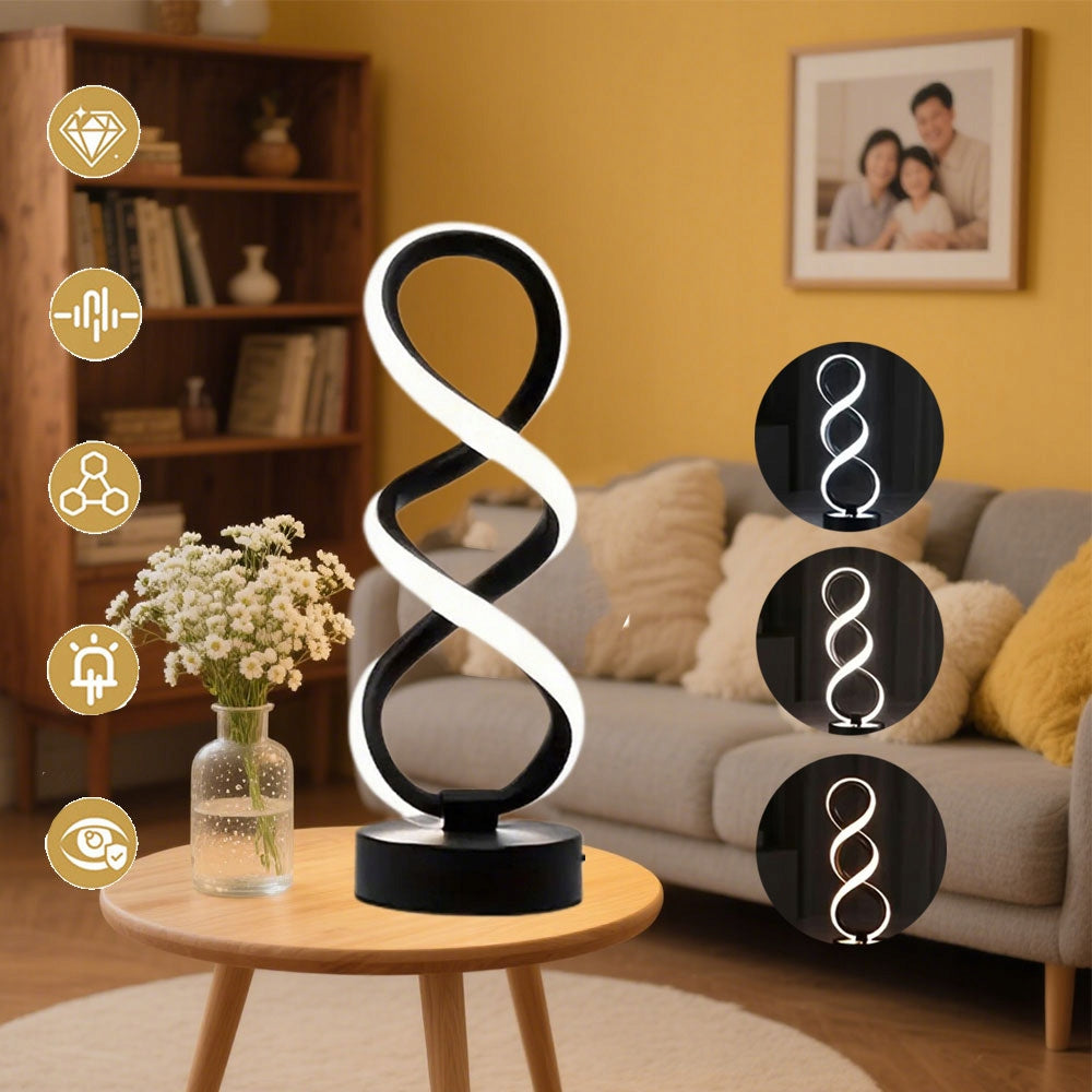 Modern Decorative Spiral LED Desk Lamp for Living Room Office and Study Desk