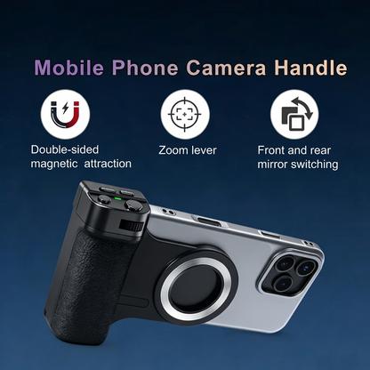 Magnetic Bluetooth Phone Camera Grip with Remote & Fill Light