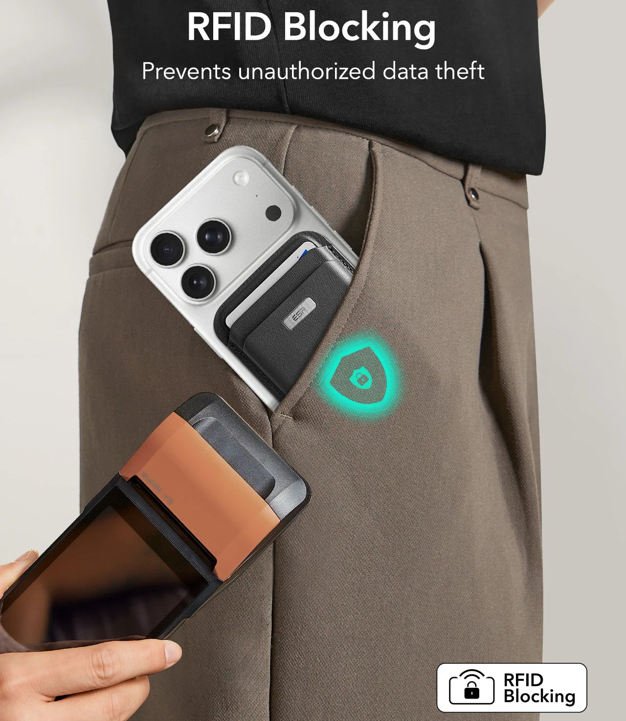 Magnetic MagSafe Wallet Card Holder with Find My for iPhone