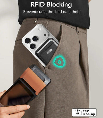 Magnetic MagSafe Wallet Card Holder with Find My for iPhone