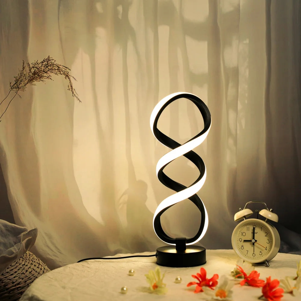 Modern Decorative Spiral LED Desk Lamp for Living Room Office and Study Desk