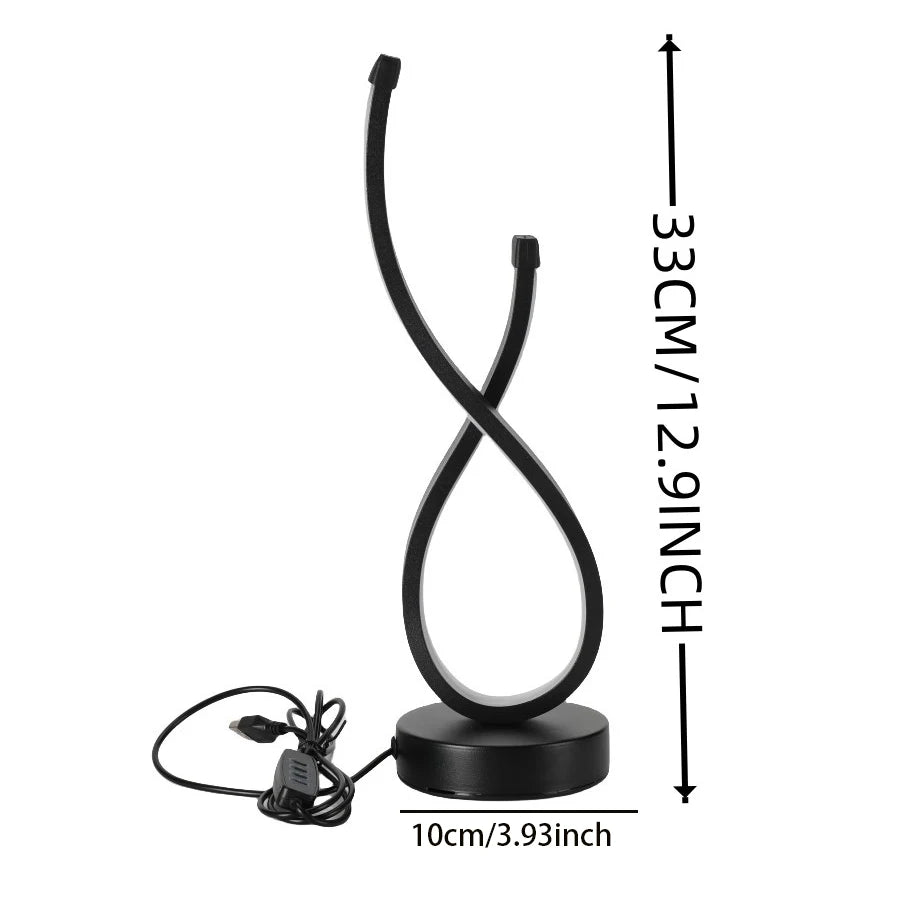 Three-Color Creative Spiral Design LED Desk Lamp for Bedroom Office & Living Room