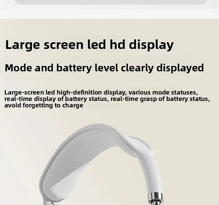 Smart Display Bluetooth 5.3 Over-Ear Headphones with Digital Screen Control and Long Battery Life