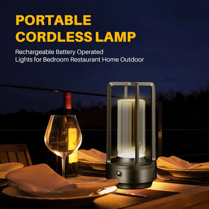 Portable Creative Cordless LED Crystal Desk Light for Outdoor Camping Restaurant Atmosphere