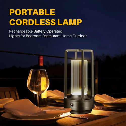 Portable Creative Cordless LED Crystal Desk Light for Outdoor Camping Restaurant Atmosphere
