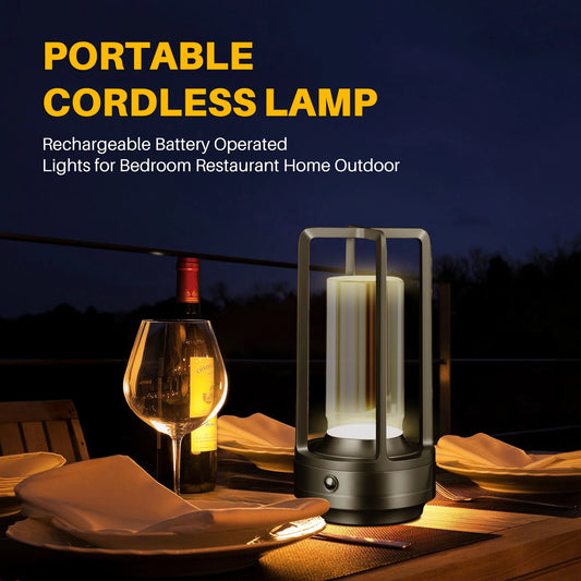 Portable Creative Cordless LED Crystal Desk Light for Outdoor Camping Restaurant Atmosphere