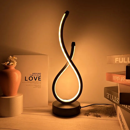 Creative Elegant Spiral Ring Heart LED Night Light Dimmable for Home Decor Office
