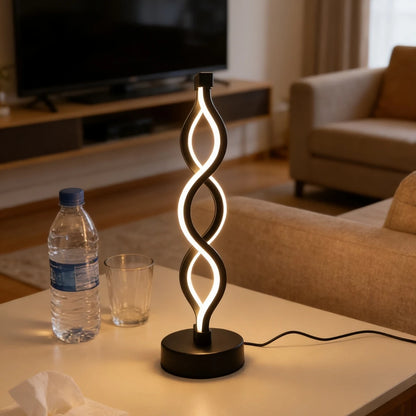 Eye-Caring Light Spiral Bedside Nightstand Lamp for Bedroom Home Decor and Reading