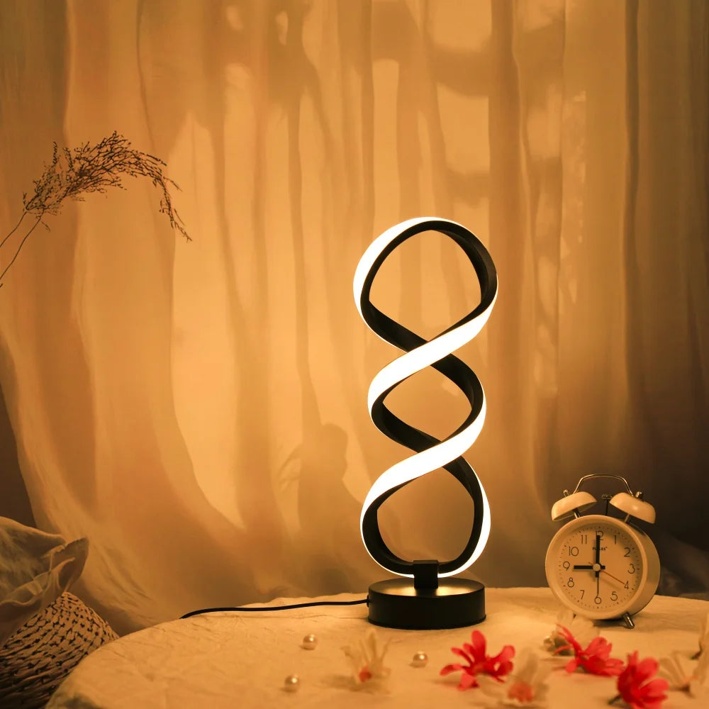 Modern Decorative Spiral LED Desk Lamp for Living Room Office and Study Desk