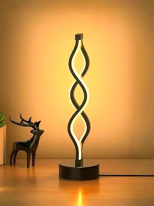 Eye-Caring Light Spiral Bedside Nightstand Lamp for Bedroom Home Decor and Reading