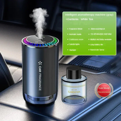 Smart Car Air Freshener Aroma Diffuser with Starry LED Ambient Light