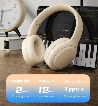 Wireless Bluetooth Gaming Over-Ear Headphones with Noise Reduction