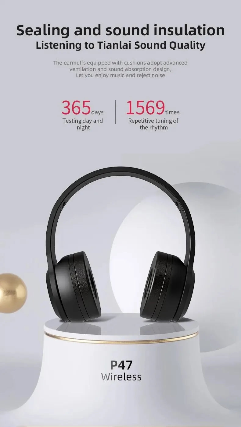 Wireless Bluetooth Noise Cancelling Headphones with Microphone