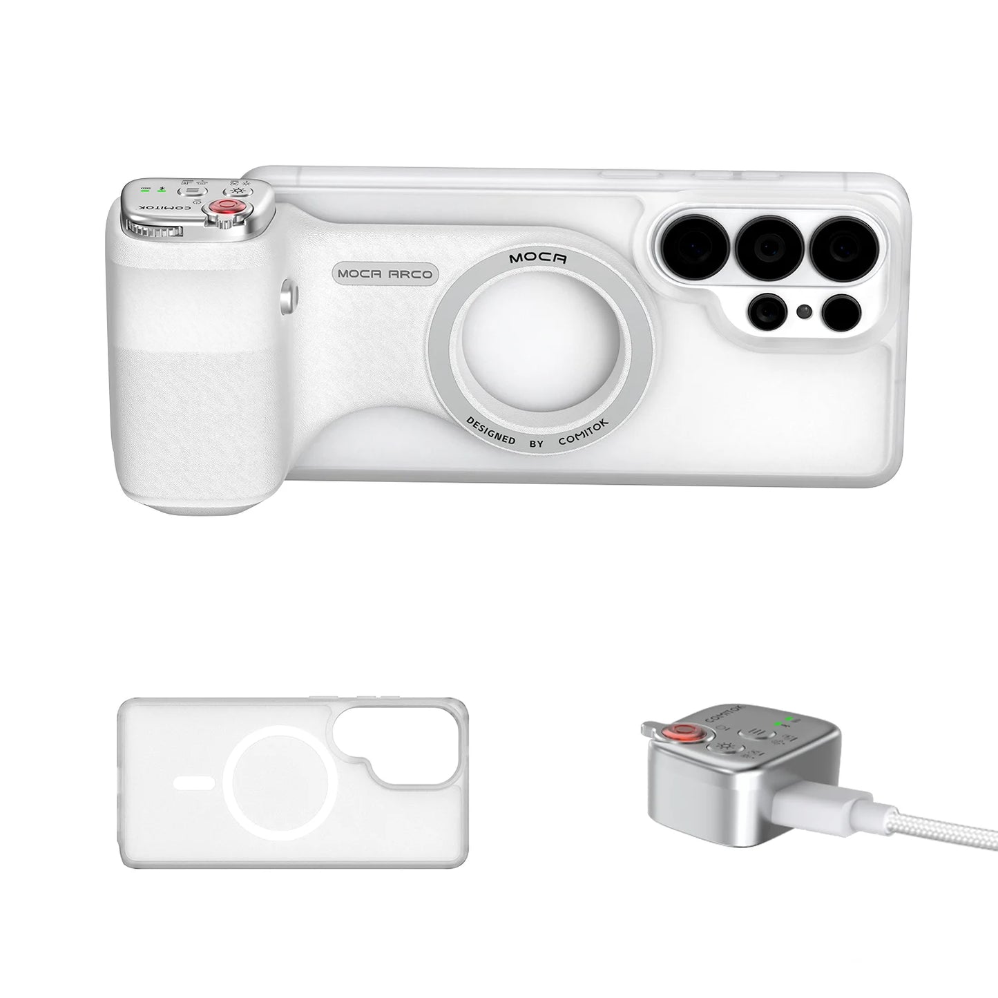 Magnetic Phone Grip Handle with Bluetooth Remote for iPhone series and Galaxy S26 Ultra