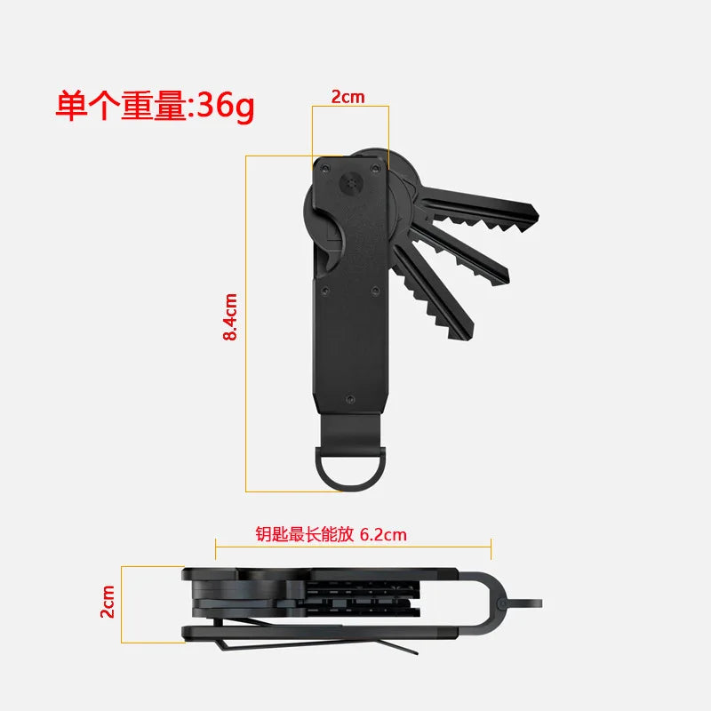 Compact Metal Key Holder Keychain with Silent Carry Design for Everyday Carry