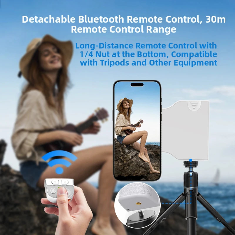 Magnetic Bluetooth Phone Camera Grip with Remote & Fill Light