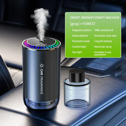 Smart Car Air Freshener Aroma Diffuser with Starry LED Ambient Light