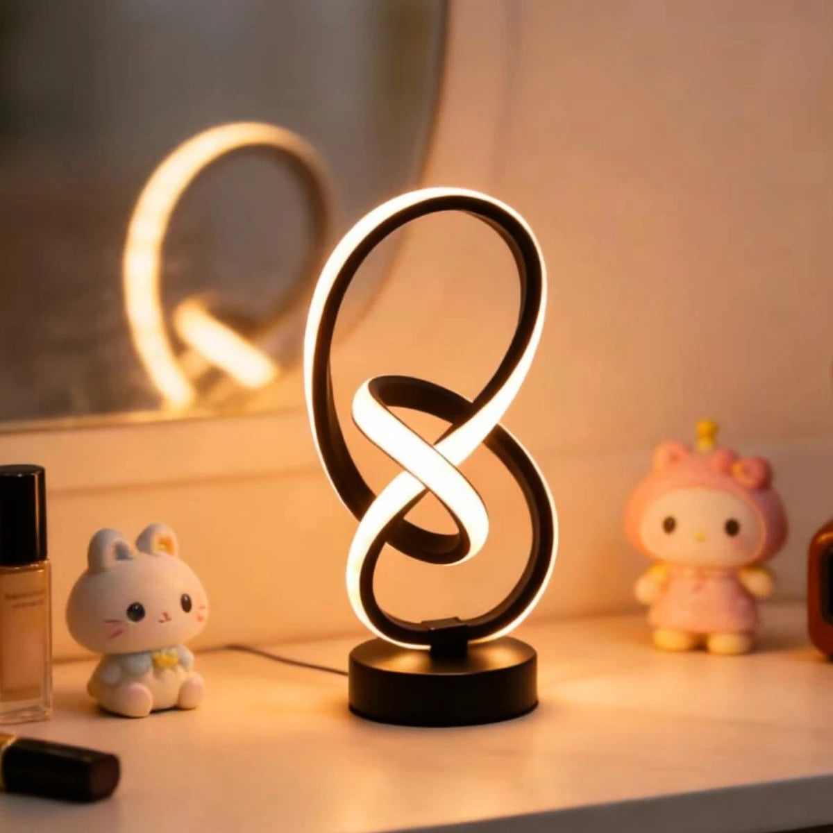 Creative Double Helix Minimalist Bedside Desk Light for Bedroom Living Room & Office