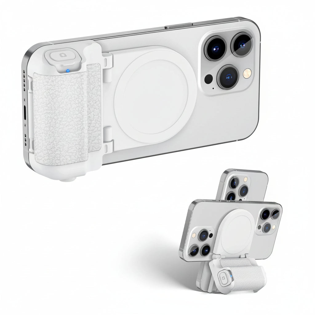 Magnetic Snap Grip Phone Camera Handle with Wireless Remote for iPhone 16/15 Samsung S