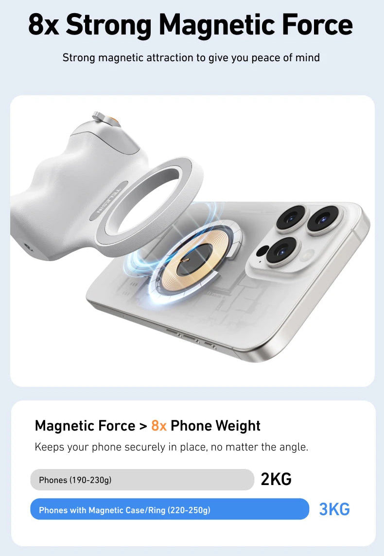 Magnetic Phone Camera Grip with Bluetooth Remote Control For Iphone Android Phone