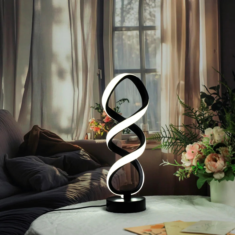 Modern Decorative Spiral LED Desk Lamp for Living Room Office and Study Desk