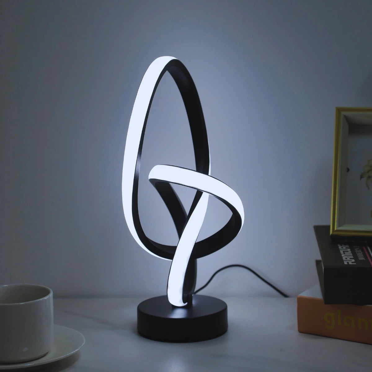 Creative Double Helix Minimalist Bedside Desk Light for Bedroom Living Room & Office