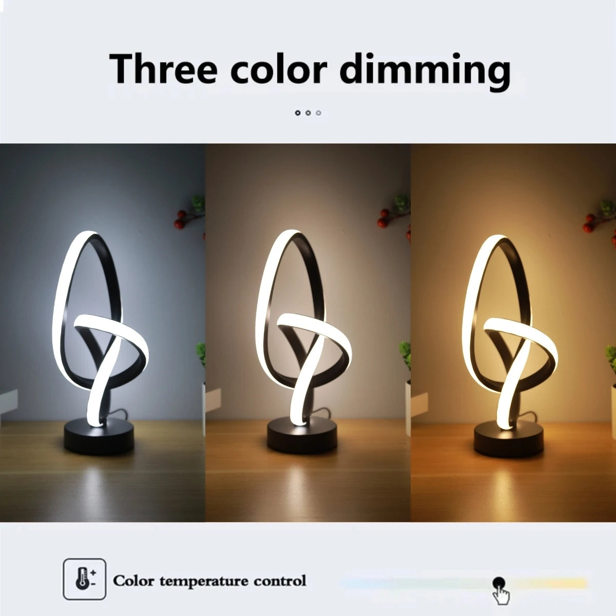 Creative Double Helix Minimalist Bedside Desk Light for Bedroom Living Room & Office