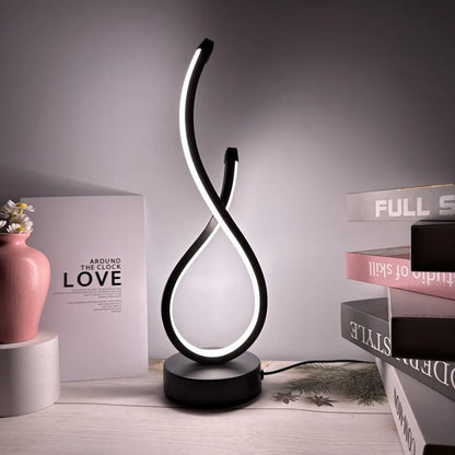 Creative Elegant Spiral Ring Heart LED Night Light Dimmable for Home Decor Office