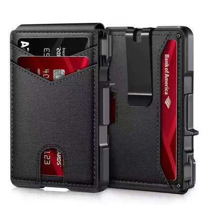 Smart Pop Up Card Holder RFID Protected Wallet with Money Clip for Men