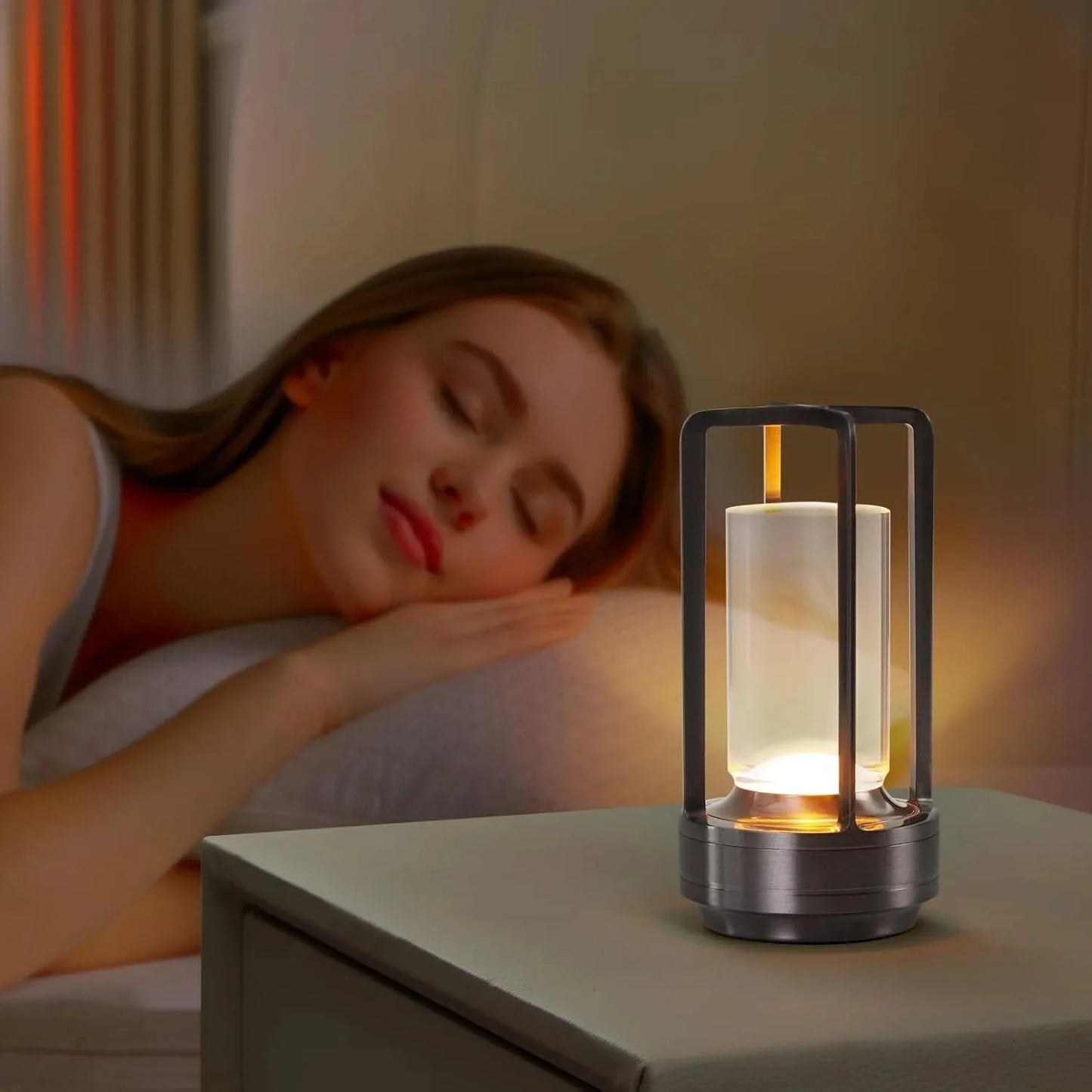 Portable Creative Cordless LED Crystal Desk Light for Outdoor Camping Restaurant Atmosphere