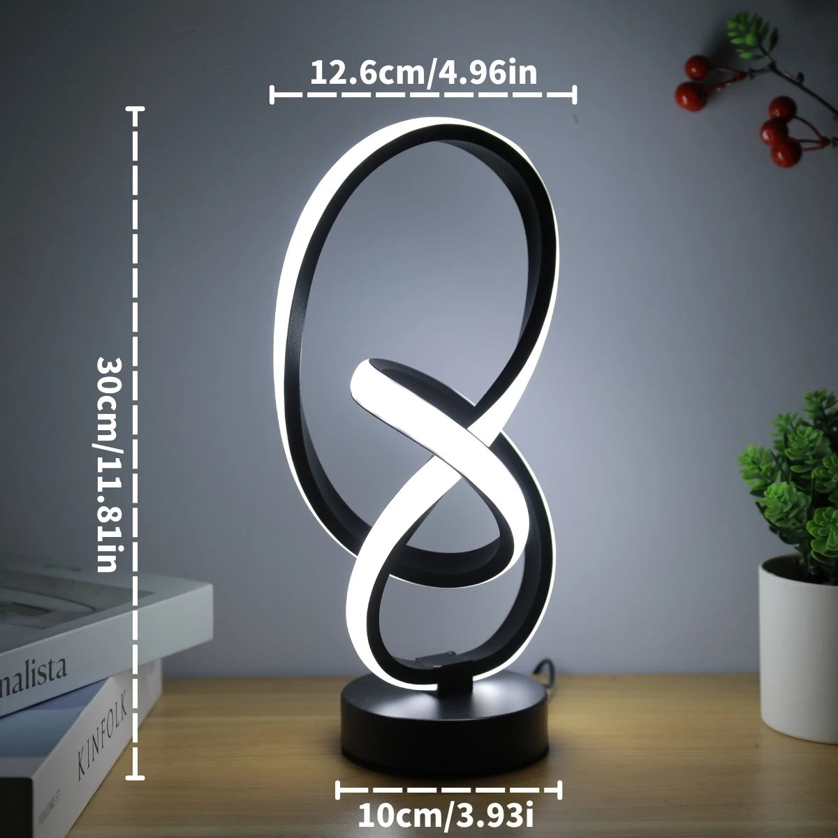 Creative Double Helix Minimalist Bedside Desk Light for Bedroom Living Room & Office