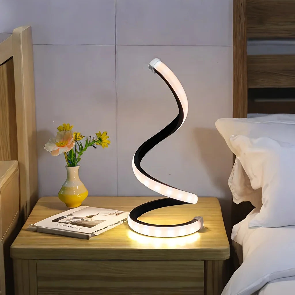 Creative Elegant Spiral Ring Heart LED Night Light Dimmable for Home Decor Office