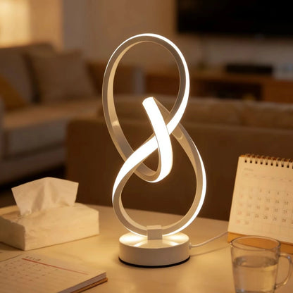 Creative Double Helix Minimalist Bedside Desk Light for Bedroom Living Room & Office