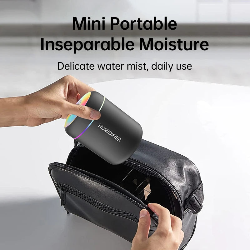 Portable Aromatherapy Mist Maker Essential Oil Diffuser with Ambient Light for Home Car & Office