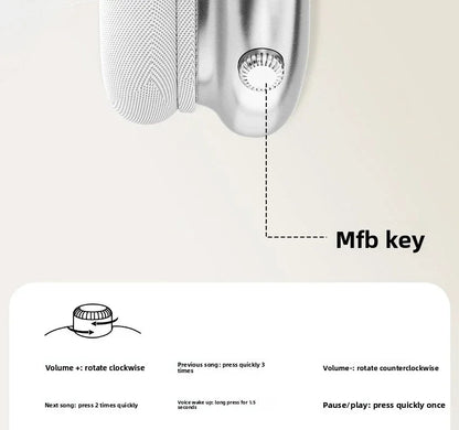 Smart Display Bluetooth 5.3 Over-Ear Headphones with Digital Screen Control and Long Battery Life