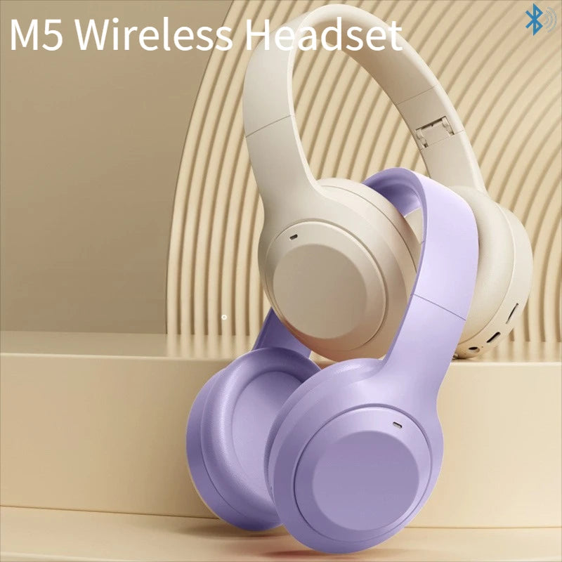 M5 Bluetooth 5.3 Wireless Over-Ear Headphones with Noise Reduction for Gaming & Sports