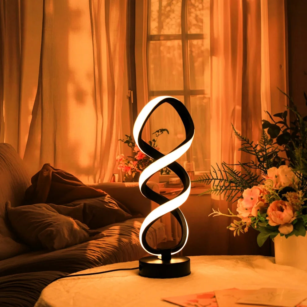 Modern Decorative Spiral LED Desk Lamp for Living Room Office and Study Desk