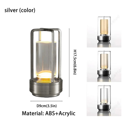 Portable Creative Cordless LED Crystal Desk Light for Outdoor Camping Restaurant Atmosphere