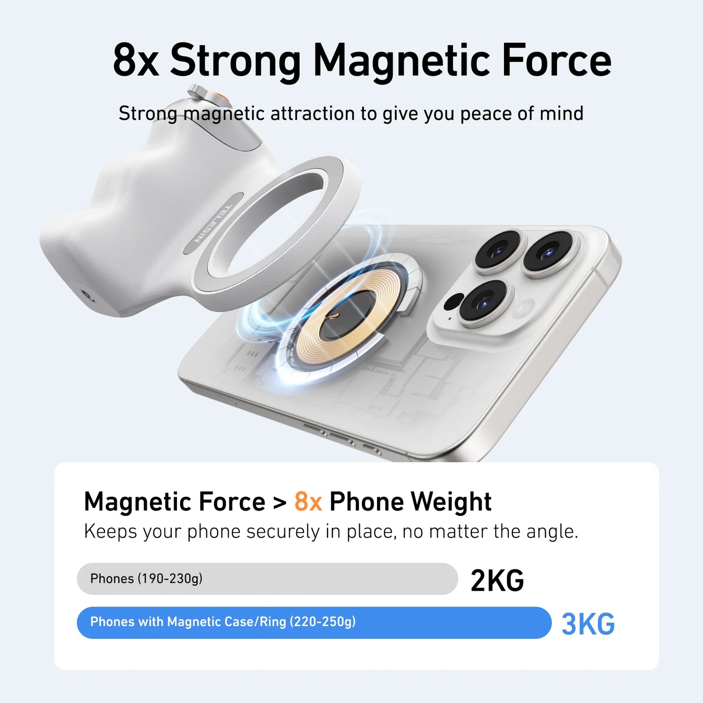 Magnetic Phone Camera Grip with Bluetooth Remote Control For Iphone Android Phone