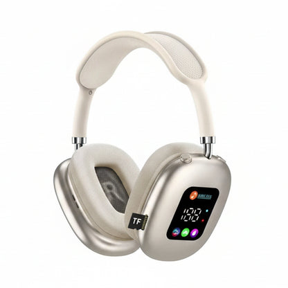 Smart Display Bluetooth 5.3 Over-Ear Headphones with Digital Screen Control and Long Battery Life