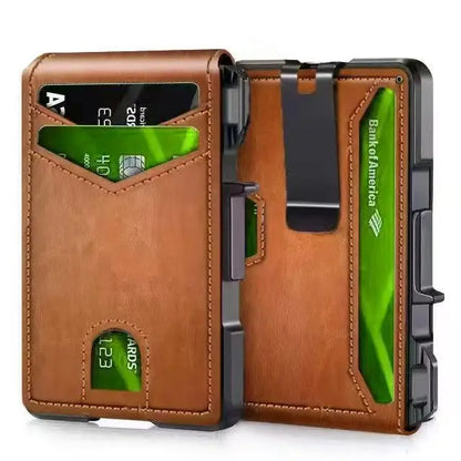 Smart Pop Up Card Holder RFID Protected Wallet with Money Clip for Men