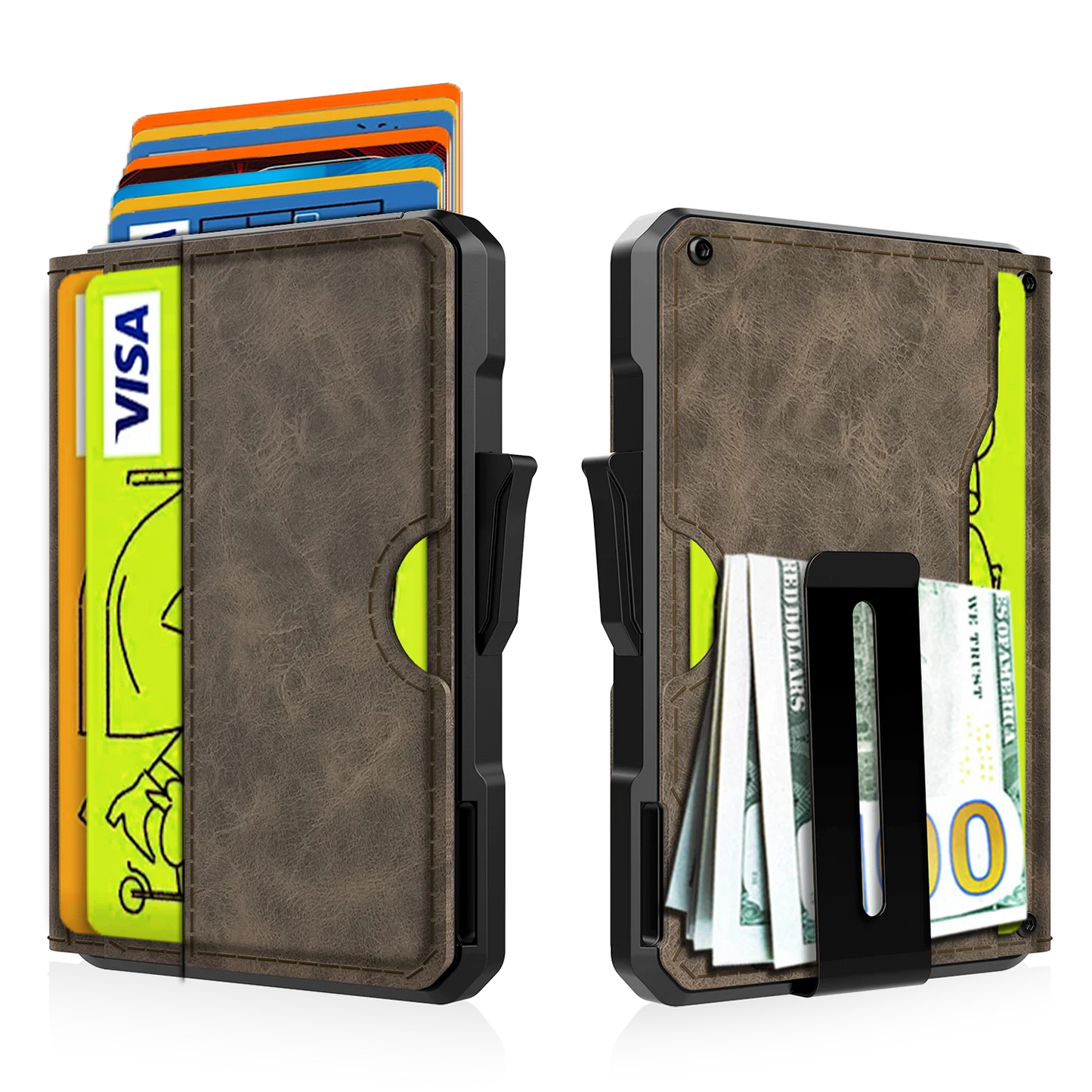 Business Compact Men’s Wallet for Men with Money Clip and RFID Protection
