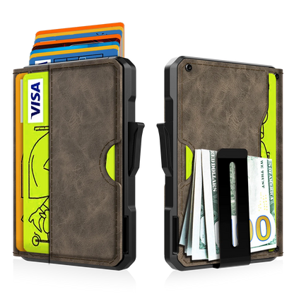 Business Compact Men’s Wallet for Men with Money Clip and RFID Protection