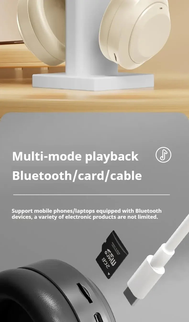 M5 Bluetooth 5.3 Wireless Over-Ear Headphones with Noise Reduction for Gaming & Sports