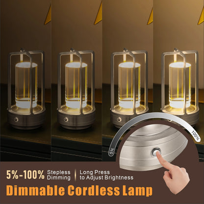 Portable Creative Cordless LED Crystal Desk Light for Outdoor Camping Restaurant Atmosphere