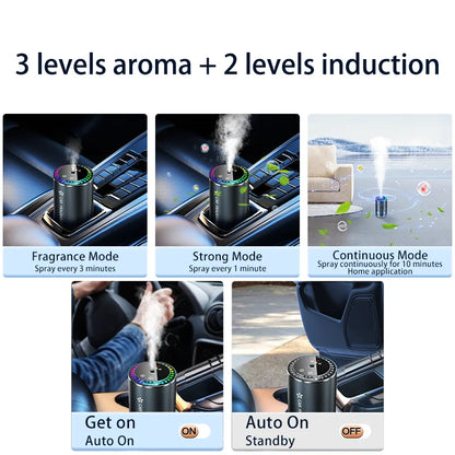 Smart Car Air Freshener Aroma Diffuser with Starry LED Ambient Light